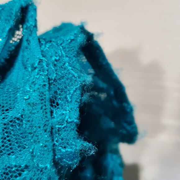 Morgan & Co. Green Glitter Racerback Mermaid Evening Formal Prom Dress Size 5/6 - Picture 9 of 9